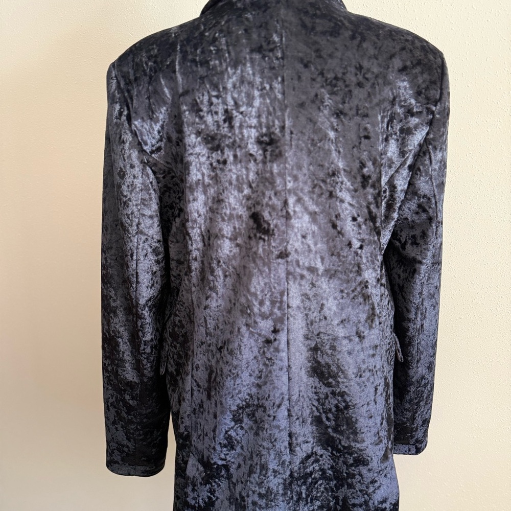 Topshop Black Crushed Velvet Blazer US 10 Double Breasted - Picture 4 of 13